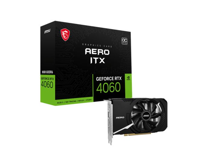 Видеокарта MSI GeForce RTX 4060 AERO ITX 8G OC, 8G GDDR6 128-bit HDMI 3xDP