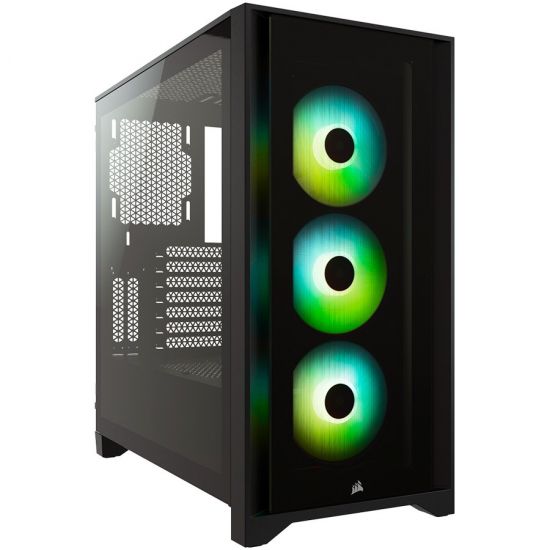 Corsair iCUE 4000X RGB Tempered Glass Mid-Tower, Black, EAN:0840006626633