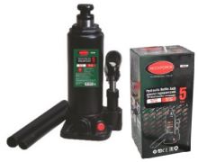 Домкрат бутылочный 5т с клапаном (высота подхвата - 185мм, высота подъема - 360мм, ход штока - 115мм 15114       RF-T90504(Euro)