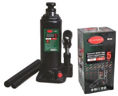 Домкрат бутылочный 5т с клапаном (высота подхвата - 185мм, высота подъема - 360мм, ход штока - 115мм 15114       RF-T90504(Euro)