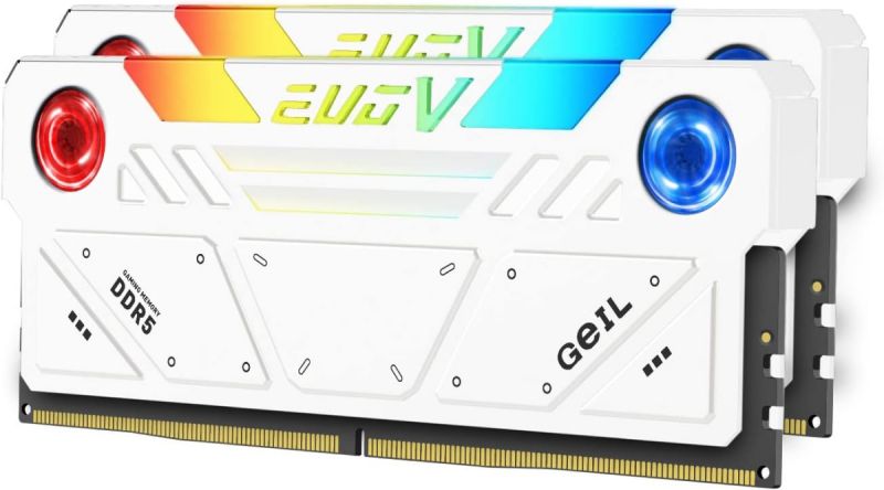 Оперативная память с RGB подсветкой 32GB Kit (2x16GB) GEIL EVO V RGB 6400Mhz DDR5 PC5-51200 38-40-40-82 GESW532GB6400C38ADC White