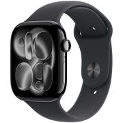 Apple Watch Series 11 GPS 46mm Jet Black Aluminium Case with Black Sport Band - M/L,Model A3333
