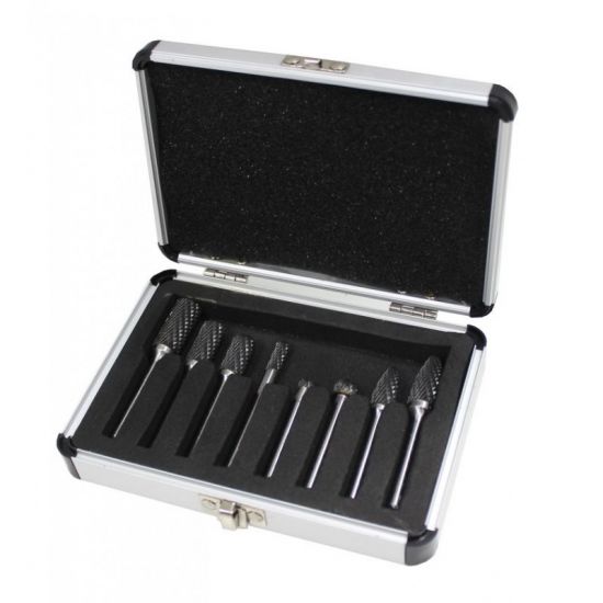 Набор шарошек металлических разнопрофильных по металлу "PROFI" 8пр.(Ø хвостовика 6мм),в аллюм. кейсе Rock FORCE RF-61709 48567