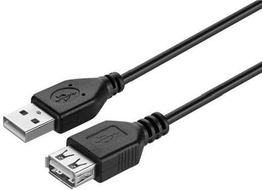 Кабель KITs USB 2 (AM/AF) black, 1.8m, Артикул: KITS-W-005 /Китай/