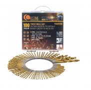 Набор сверл по металлу,100пр.(1,2,2.5,3,3.2,3.5,4-по 10шт;4.5,5,5.5,6,6.5-по 5шт;8,10-по 2шт)в кейсе 58827 FT-924U100