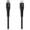 CANYON MFI-4 Type C Cable To MFI Lightning for Apple, PVC Mouling,Function：with full feature( data transmission and PD charging) Output:5V/2.4A , OD:3.5mm, cable length 1.2m, 0.026kg,Color:Black