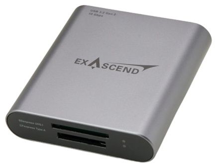 Картридер Exascend EXCRCFSD2A, 2 slots, CFexpress Type A / SDXC, USB Type-C/Type-A (USB3.2)