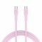 CANYON cable OnWire 60CL C-C 60W COLOR Braided 1m Pink