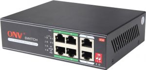 Коммутатор PoE  4-портовый ONV-H1064PLD long distance <4 порта 10/100Mbps PoE802.3at/af (max 30W на порт),  2 Uplink порта 10/100Mbps, 250 Meters @10M, Bandwidth:1.6Gbps, самовосстановление сети, бюджет мощности PoE 60W>