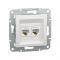 Розетка двойная компьютерная SE EPH447012145 Asfora RJ45 механизм белый