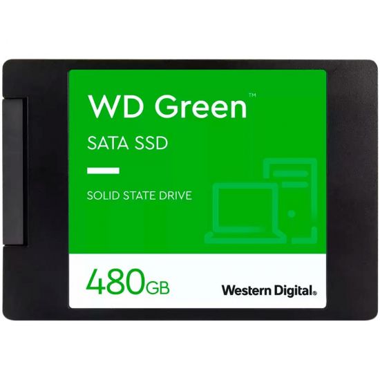 Твердотельный накопитель 480GB SSD WD Серия GREEN 2.5” SATA3 R545Mb/s W465Mb/s  Толщина 7мм WDS480G3G0A