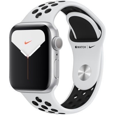 Apple Watch Nike Series 5 GPS, 40mm Silver Aluminium Case with Pure Platinum/Black Nike Sport Band Model nr A2092