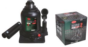 Домкрат бутылочный двухштоковый с клапаном 2т (высота подхвата - 150мм, высота подъема - 370мм, ход штока - 160мм) ROCKFORCE RF-TF0202 15130