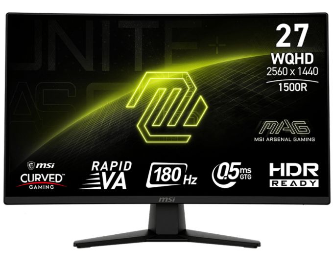 Монитор 27" MSI MAG 274CQF Rapid VA 2560x1440 180Hz 1500R 0.5ms 300cd/m 5000:1 DP 2xHDMI Type-C Монитор 27" MSI MAG 274CQF Rapid VA 2560x1440 180Hz 1500R 0.5ms 300cd/m 5000:1 DP 2xHDMI Type-C