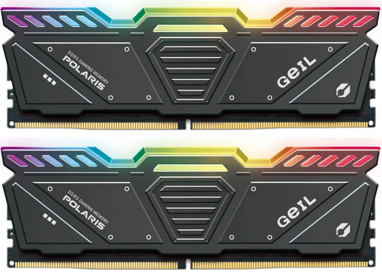 Оперативная память с RGB подсветкой 32GB Kit (2x16GB) GEIL POLARIS RGB 6800Mhz DDR5 PC5-54400 36-44-44-86 1.35V GOSG532GB6800C36ADC Titanium Gray