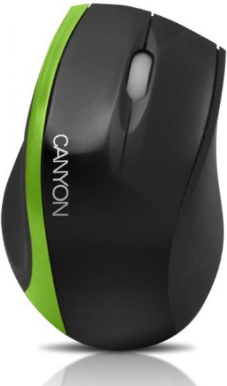 CANYON мышь, цвет - черный/зеленый, проводная, DPI 1000, 3 кнопки, колесо прокрутки с подсветкой.