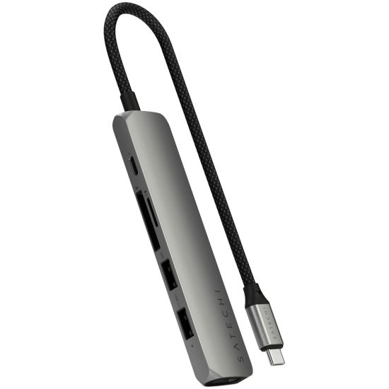 SATECHI 6-in-1 USB-C Slim Multiport Adapter (Space Grey)
