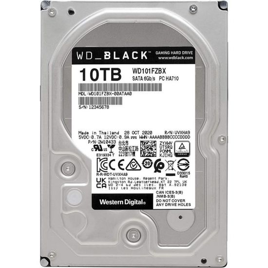 Жесткий диск HDD 10 Tb SATA 6Gb/s Western Digital Black WD101FZBX, 7200rpm, 64Mb