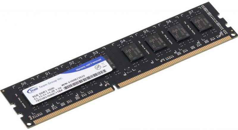 Оперативная память  8GB DDR3 1600Mhz Team Group ELITE PC3-12800 CL11 TED38G1600C1101