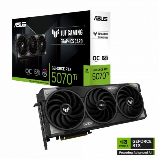 Видеокарта ASUS TUF-RTX5070TI-O16G-GAMING, RTX 5070Ti, 16G OC GDDR7, 256bit, HDMI, DP, BOX