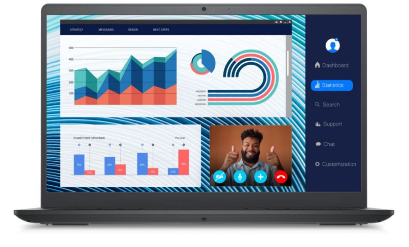 Ноутбук Dell Vostro 3420 14″ FHD IPS / Intel® Core™ i3-1215U / 8 GB / 256 GB SSD / Intel UHD Graphics / Windows 11 Pro / Чёрный (210-BDZW-3)