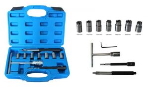 Набор фрез для чистки и восстановления посадочных мест дизельных форсунок 10пр(15х19, 17х17, 17х19, 17х21,18х21,20х21мм) кейсе ROCKFORCE RF-907G11 47720