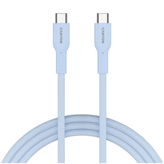 CANYON cable OnWire 60CL C-C 60W COLOR Braided 1m Light Blue