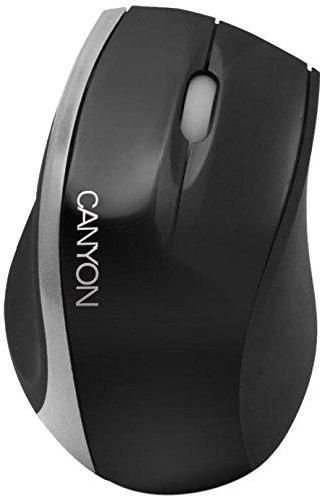 CANYON мышь, цвет - черный/серебристый, проводная, DPI 1000, 3 кнопки, колесо прокрутки с подсветкой.