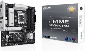 Материнская плата ASUS PRIME B860M-A-CSM, LGA1851 B860 4xDDR5 4xSATA 2xM.2 HDMI 2xDP USB-C m-ATX