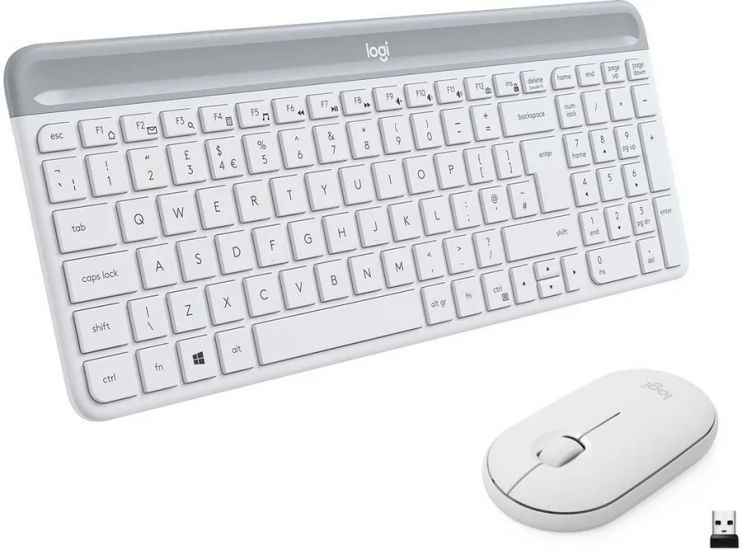 Комплект беспроводной Logitech Slim Wireless Keyboard and Mouse Combo MK470-OFFWHITE-RUS-2.4GHZ-N/A-INTNL (M/N: Y-R0075 / MR0082 / C-U0010)