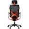LORGAR Grace 855, Gaming chair, Mesh material, aluminium frame, multiblock mechanism, 3D armrests, 5 Star aluminium base, Class-4 gas lift, 60mm PU casters, Red + black