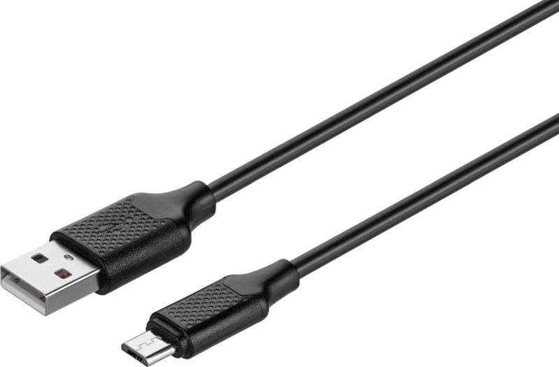 Кабель KITs USB 2 to Micro USB cable, 2A, black, 1m, Артикул: KITS-W-002 /Китай/