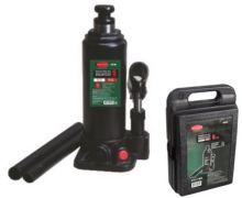 Домкрат бутылочный  5т с клапаном (высота подхвата - 216мм, высота подъема - 413мм, ход штока - 127мм)в кейсе ROCKFORCE RF-T90504-S 15126