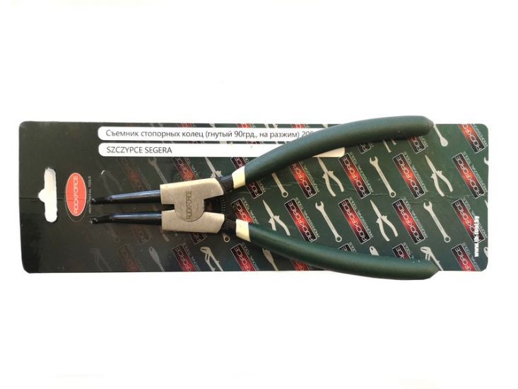 Съемник стопорных колец гнутый на разжим(90°,L-230мм),в блистере ROCKFORCE RF-609230SB 28533