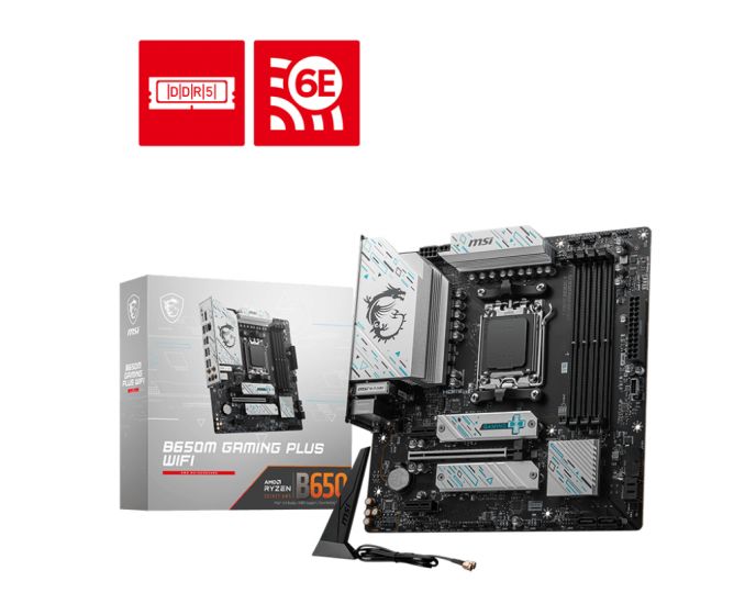 Материнская плата MSI B650M GAMING PLUS WIFI AM5 B650 4xDDR5 4xSATA3 RAID 2xM.2 HDMI DP mATX