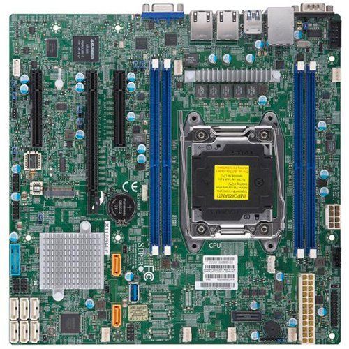 Серверная материнская плата SuperMicro MBD X11SRM F O 1x Intel Xeon Socket FCBGA2066, 4x 288 pin DDR4 DIMM slots, 2x i210 Gigabit Ethernet Controller, Intel C422 controller for 8 SATA3 (6 Gbps) ports; RAID 0,1,5,10, retail.
