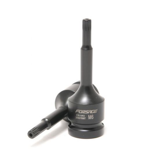 Головка-бита SPLINE глубокая ударная1/2", M5 с отверстием Forsage F-24807805T 47200