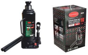 Домкрат бутылочный 16т с клапаном  (высота подхвата - 230мм, высота подъема - 460мм, ход штока - 150мм) ROCKFORCE RF-T91604 15124