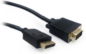 Кабель DisplayPort->VGA Cablexpert CCP-DPM-VGAM-6, 1,8м, 20M/15M, черный, экран, пакет