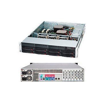 Supermicro server chassis CSE-825TQC-R802LPB, 2U, Dual and Single Intel and AMD CPUs, 3 x 80mm Hot-swap PWM Fans, 8 x 3.5" hot-swap SAS3/SATA , 7 low-profile expansion slot(s), 1U 800W  RPSU