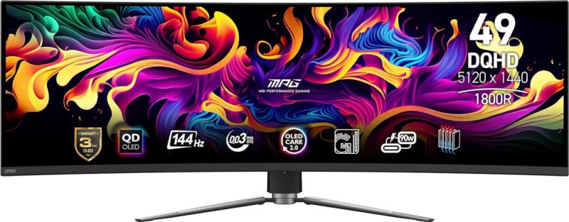 49" MSI MPG 491CQP QD-OLED черный