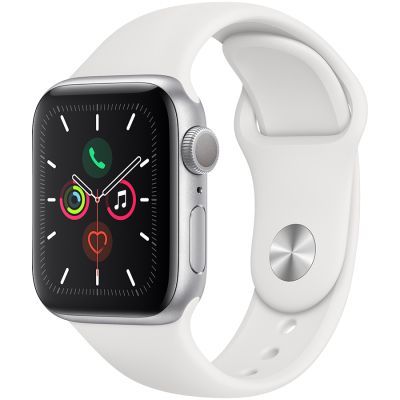 Apple Watch Series 5 GPS, 40mm Silver Aluminium Case with White Sport Band Model nr A2092
