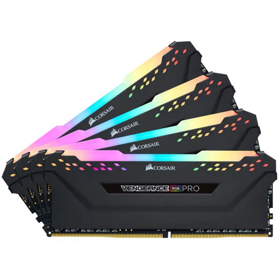 Corsair DDR4, 3200MHz 32GB 4x8GB DIMM, Unbuffered, 16-18-18-36, XMP 2.0, Vengeance RGB Pro Black Heatspreader, RGB LED, 1.35V, EAN:0843591076852