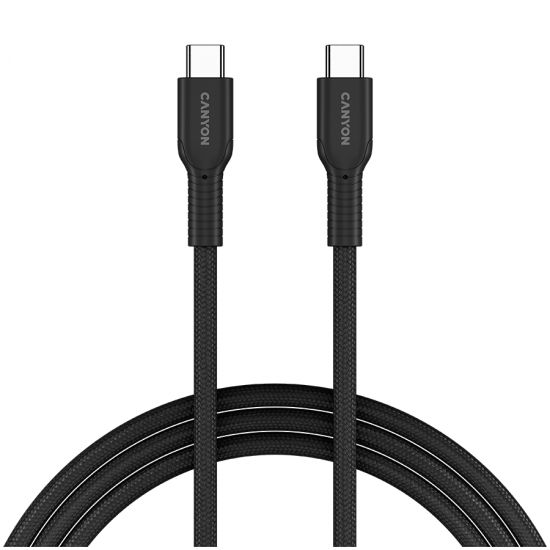 CANYON cable OnWire 60CL C-C 60W COLOR Braided 1m Black