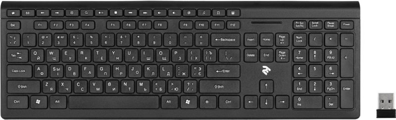 Клавиатура 2E KS210 Slim WL Black