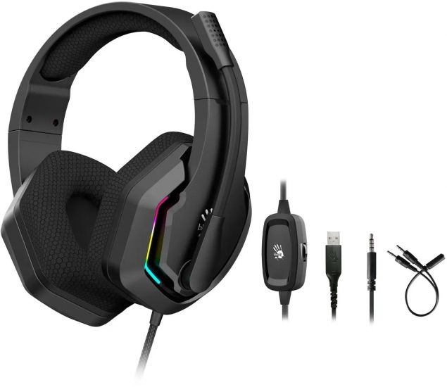 Наушники микрофон игровые Bloody G260p BLACK