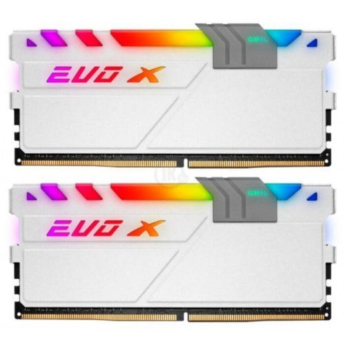 Оперативная память  16GB Kit (2x8GB) GEIL DDR4 PC4-24000 3000MHz EVO X II White с RGB подсветкой 16-18-18-36 GEXSG416GB3000C16ADC Retail Pack