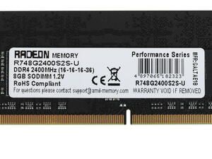 Оперативная память для ноутбука AMD Radeon R7 Performance Series 8GB DDR4 2400MHz SO-DIMM R748G2400S2S-U Retail Pack