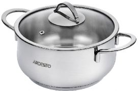 Кастрюля Ardesto BLACK MARS, стеклянная крышка, 4.3 л, нержавеющая сталь