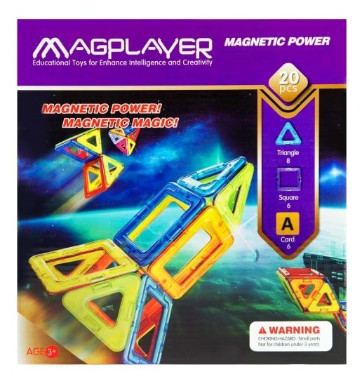 Конструктор Magplayer магнитный набор 20 эл.